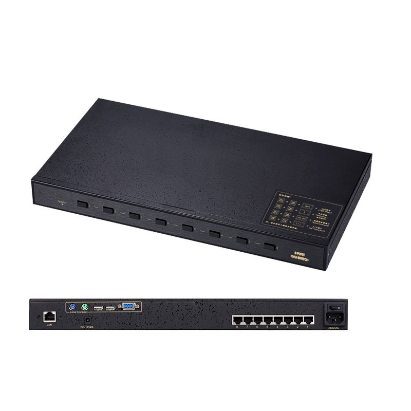 EC208I 一个本地/一个远程用户管控8端口Cat5 KVM over IP 远程管理切换器方案。